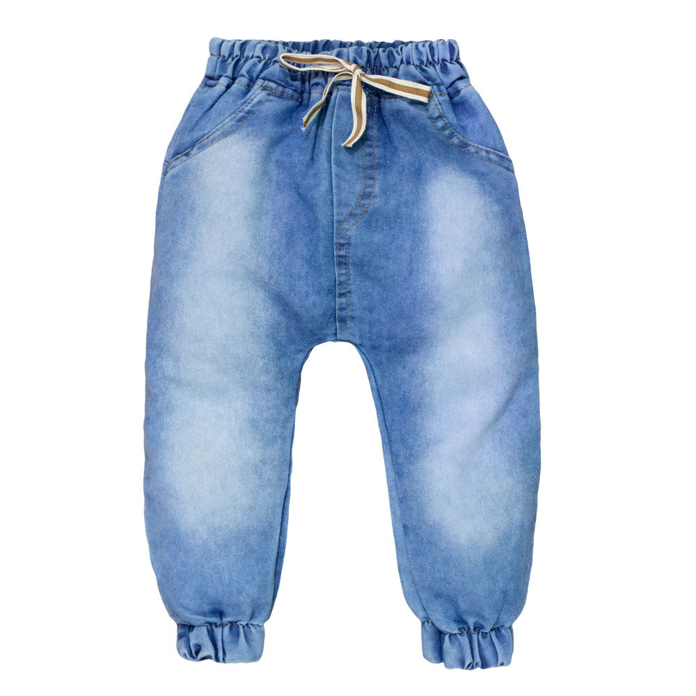 Calça Jeans Bebê Jogger Lavagem Clara Cordão Marrom