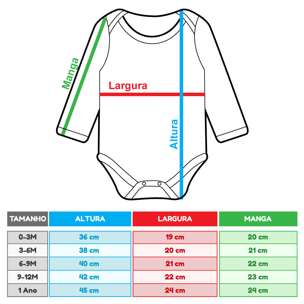 Body Bebê Uv50+ Manga Longa - Proteção Solar Menino
