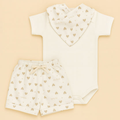 Look Completo Bebê  Body, Shorts E Bandana De Estampas Divertidas