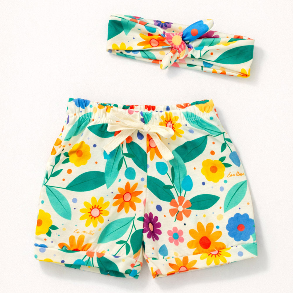 Shorts Com Faixinha Minimalista Para Bebês Até 12 Meses
