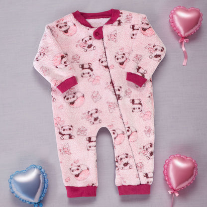 Macacão Longo Bebê Peluciado Soft Soft/Peluco com Zíper Frontal - Inverno