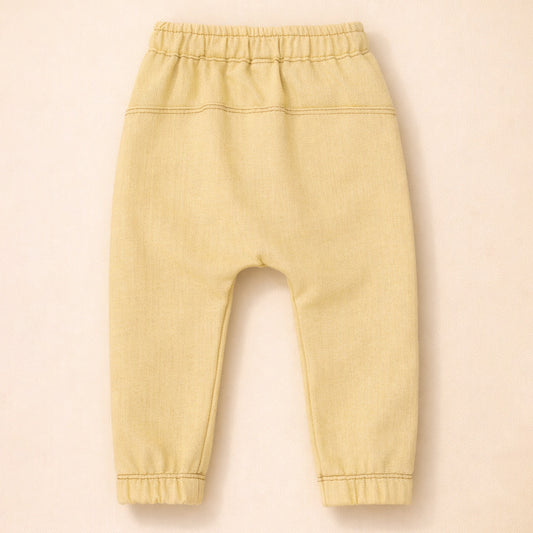 Calça Jogger Ecolinho Caqui Para Bebês Meninos 0-12 Meses