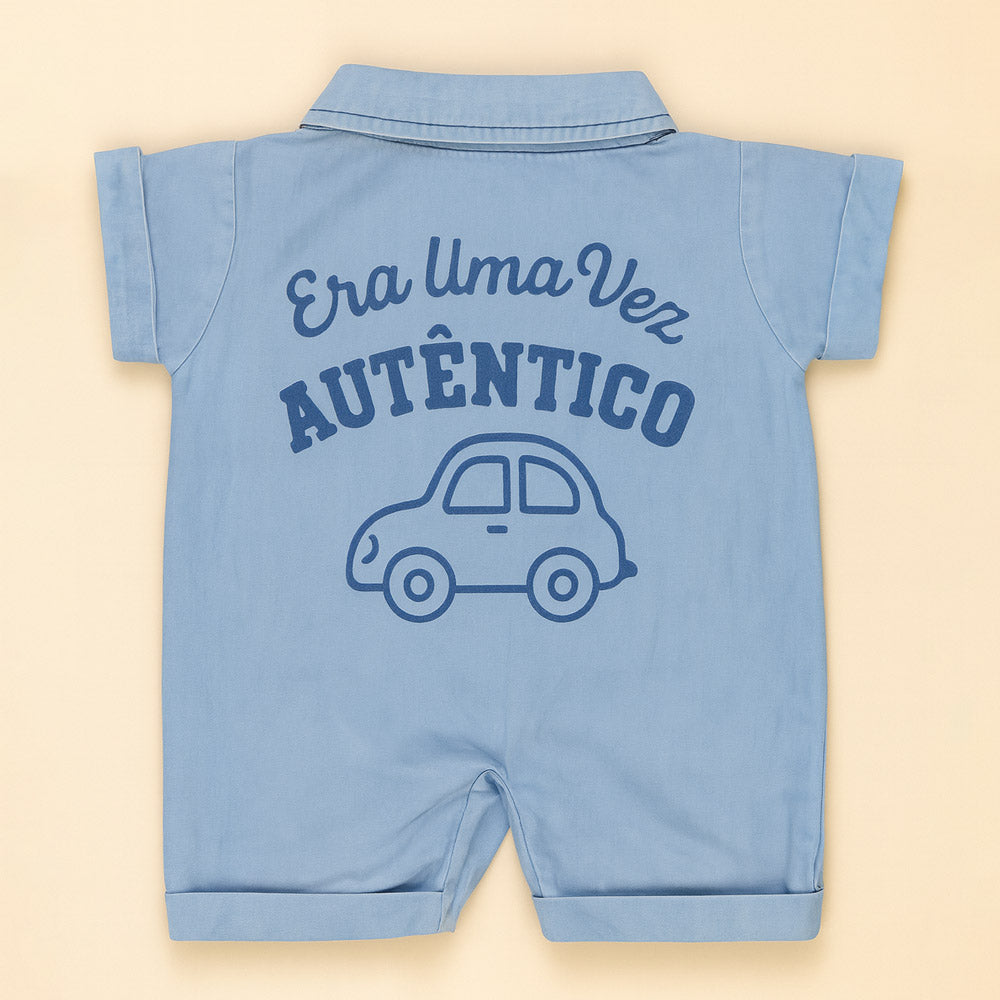 Macacão Curto Camisa Jeans - Conforto e Estilo para Seu Bebê