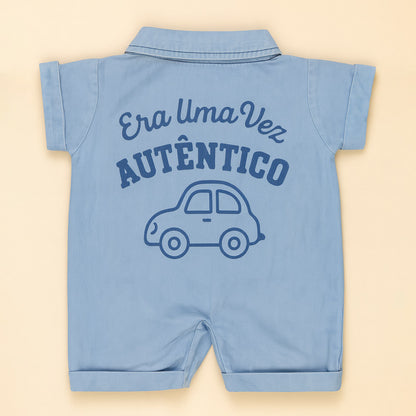 Macacão Curto Camisa Jeans - Conforto e Estilo para Seu Bebê