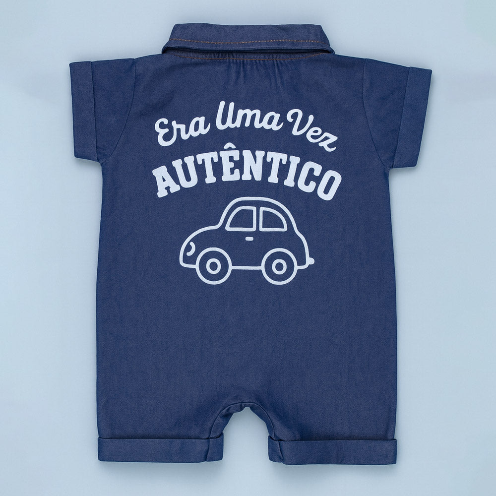 Macacão Curto Camisa Jeans - Conforto e Estilo para Seu Bebê