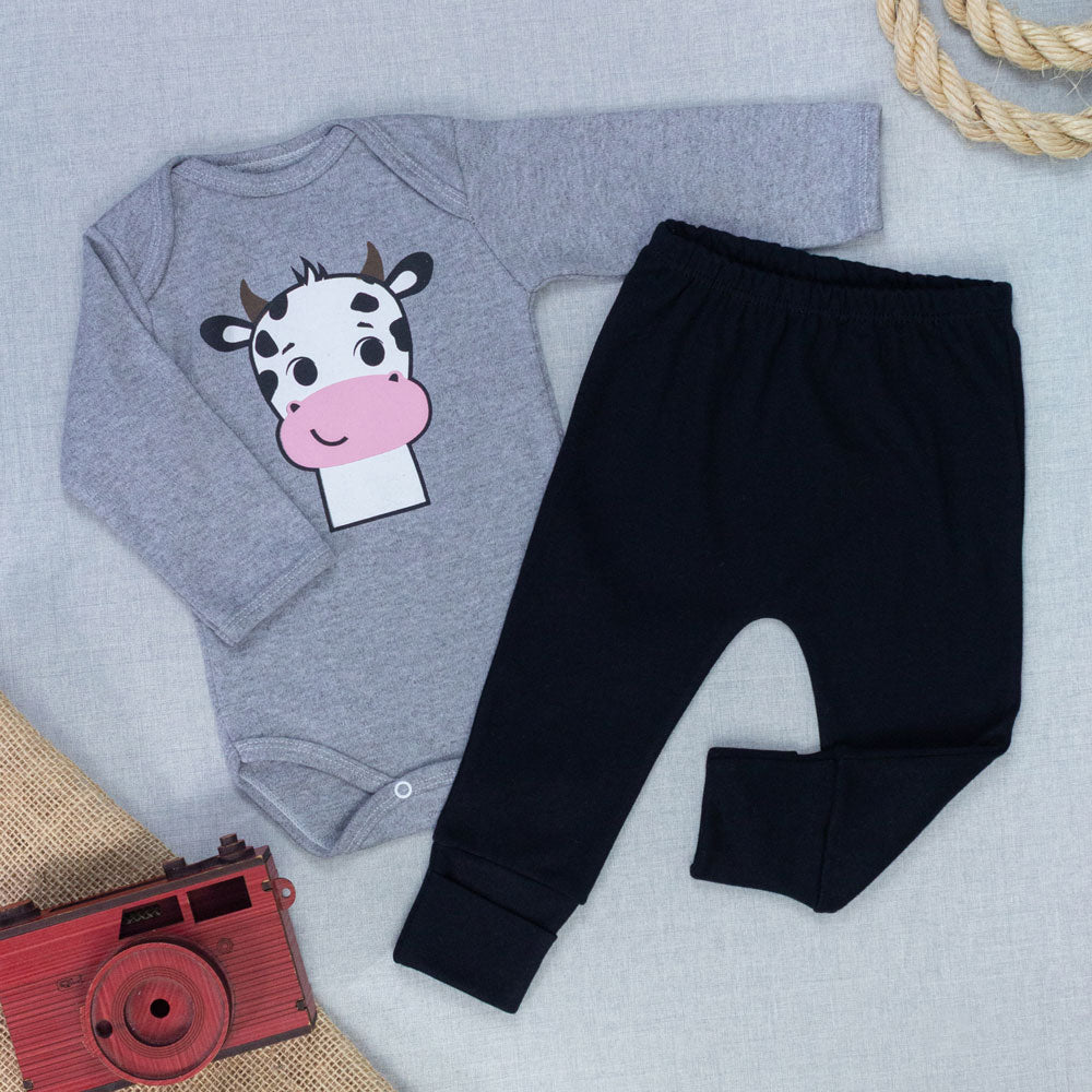 Conjunto Bebê Body E Calça Bichinhos Carinhosos Algodão