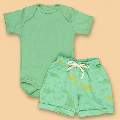 Conjunto De Calor Body E Shorts Estampado Para Bebê