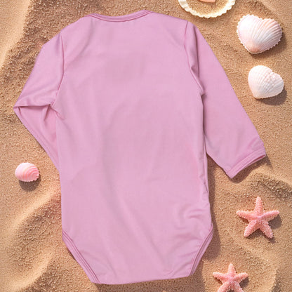 Body De Bebê Proteção Uv50+ Manga Longa Concha Rosa Claro