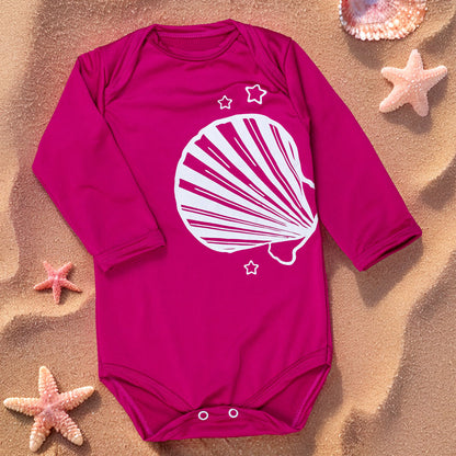 Body Manga Longa Uv50+ Para Bebê Menina