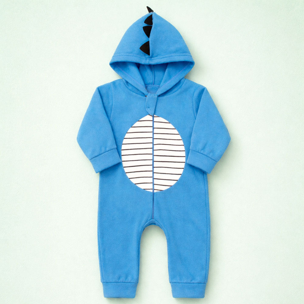Macacão Infantil Menino Soft Quentinho Com Zíper e Capuz Dino
