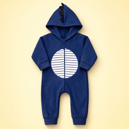 Macacão Infantil Menino Soft Quentinho Com Zíper e Capuz Dino