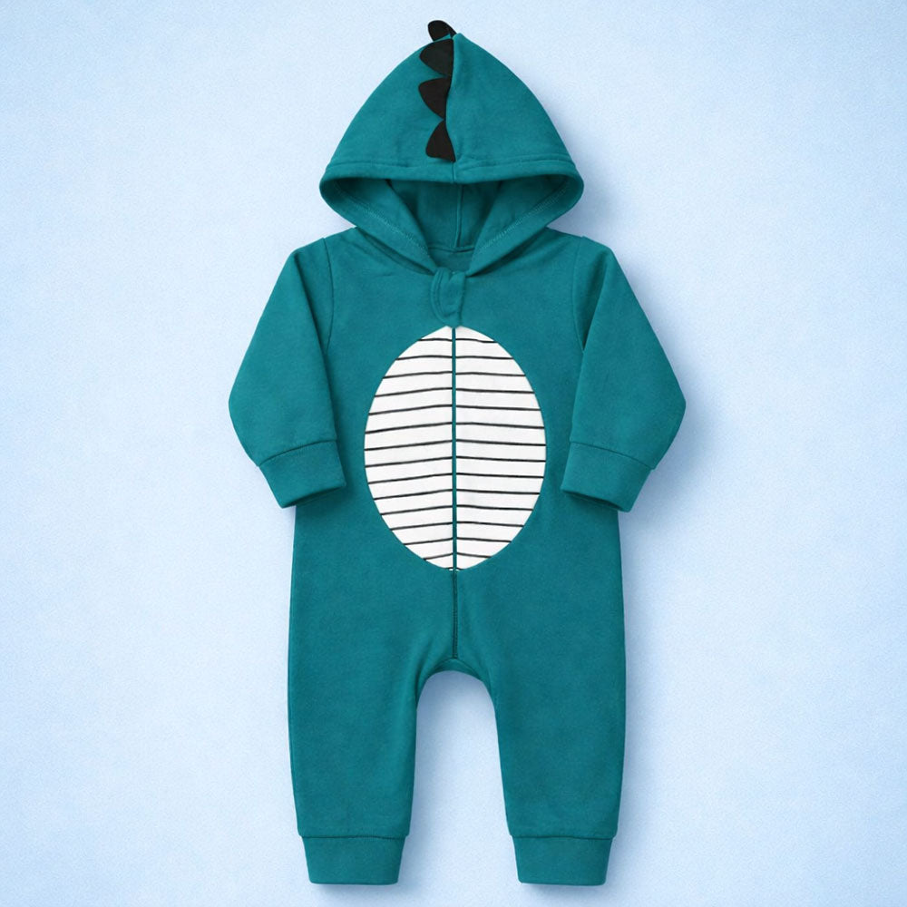Macacão Infantil Menino Soft Quentinho Com Zíper e Capuz Dino