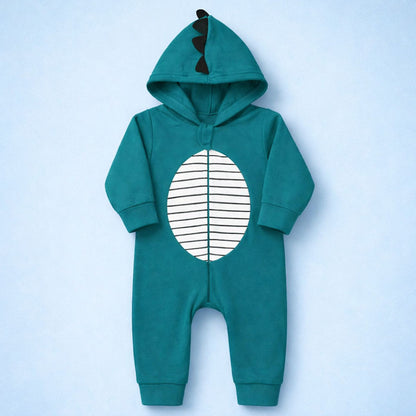 Macacão Infantil Menino Soft Quentinho Com Zíper e Capuz Dino