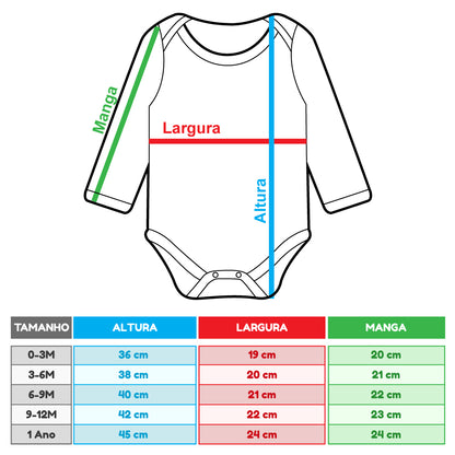 Body Bebê Uv50+ Manga Longa - Proteção Solar Menino