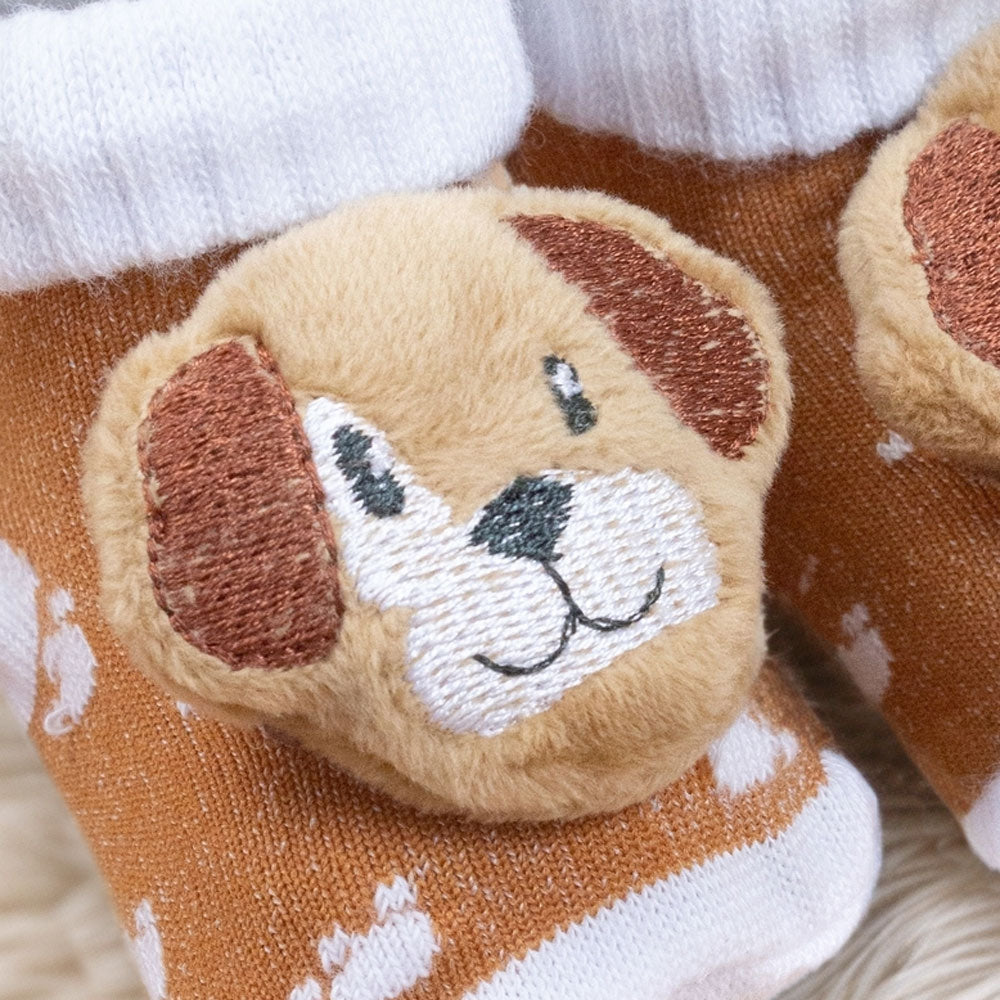 Par De Pantufas Cãozinho Caramelo - Quentinho E Charme Para Meninos
