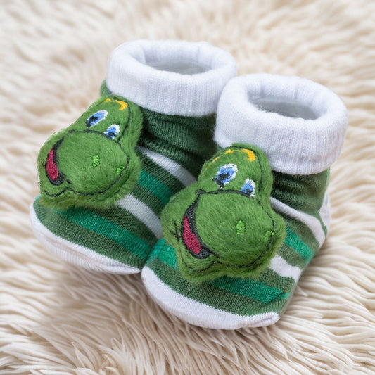 Pantufas De Bebê Dino Verde - Conforto E Diversão Nos Dias Frios