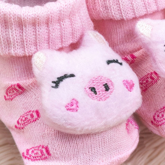 Par De Pantufas Rosa Porquinha - Quentinho E Estilo Para Seu Bebê
