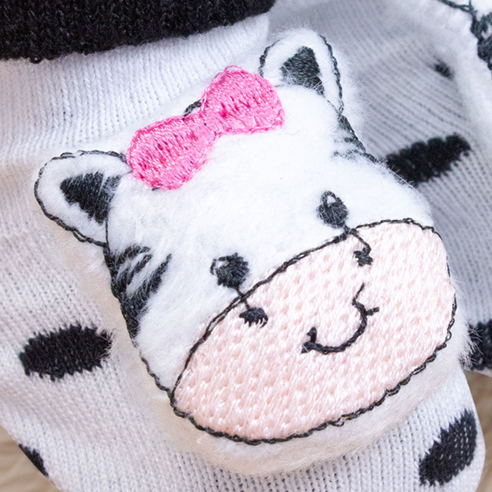 Par De Pantufas Bebê - Tema Vaquinha, Ideal Para Mesversário