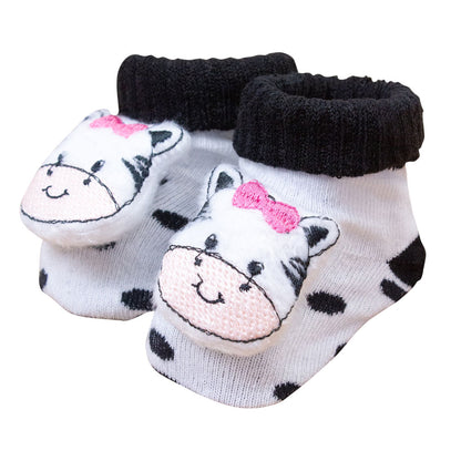 Par De Pantufas Bebê - Tema Vaquinha, Ideal Para Mesversário
