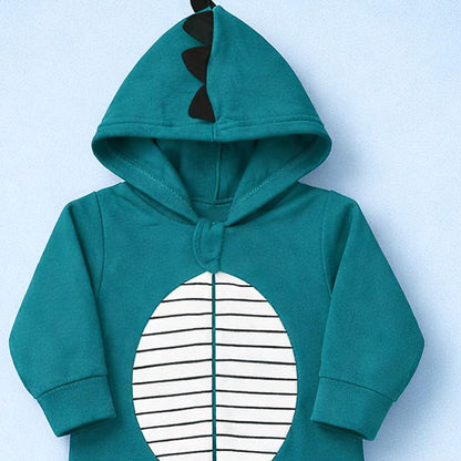 Macacão Infantil Menino Soft Quentinho Com Zíper e Capuz Dino